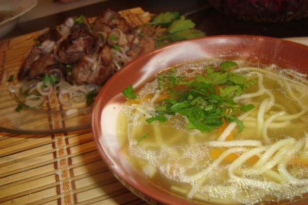 Забытый суп с куриной печенью