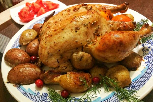 Сочная курочка с мандаринами