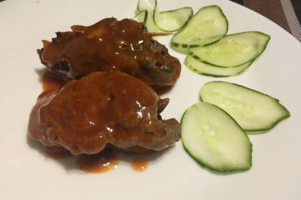 Рулетики из говяжей печени