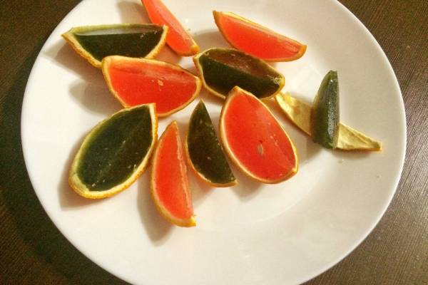 Желе в апельсиновых корках