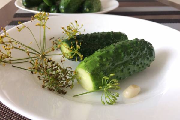 Малосольные огурцы на минеральной воде