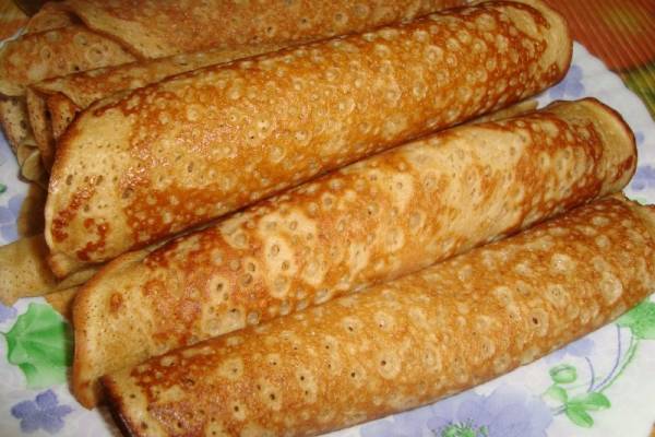 Блины дрожжевые постные с цикорием