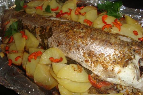 Судак, запеченный в фольге