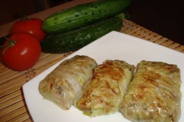 Голубцы с грибами в китайской капусте