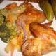Куриные крылышки с брокколи