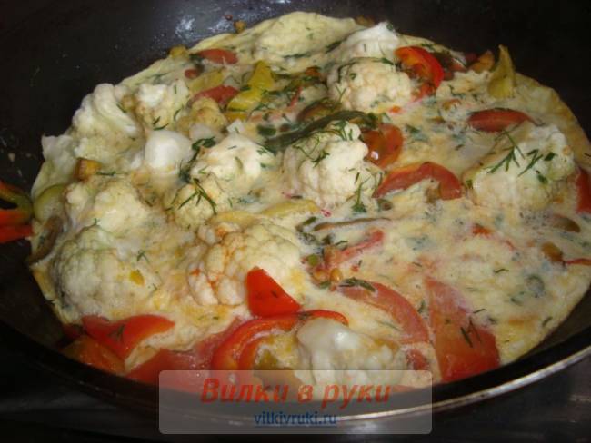 Цветная капуста с овощами