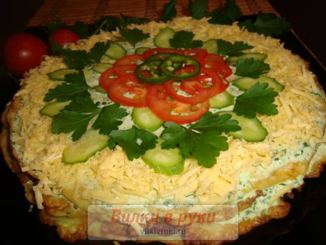 Кабачковый торт с сыром