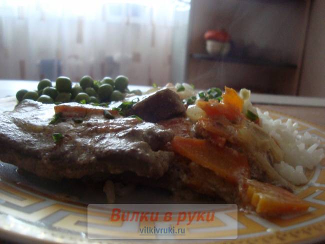 Говяжья печень в сметане