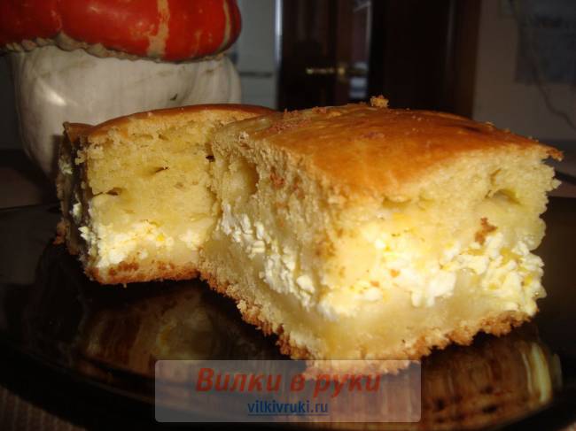 Творожный пирог с тыквой