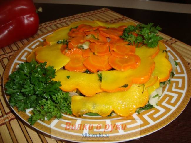Овощной торт с патиссоном