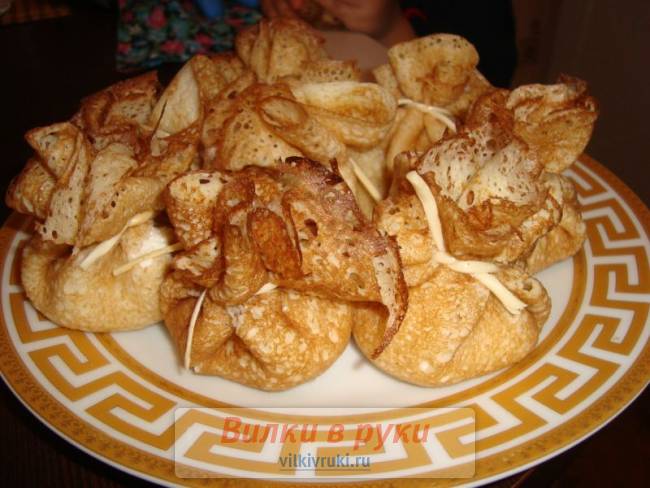 Мешочки, фаршированные творогом