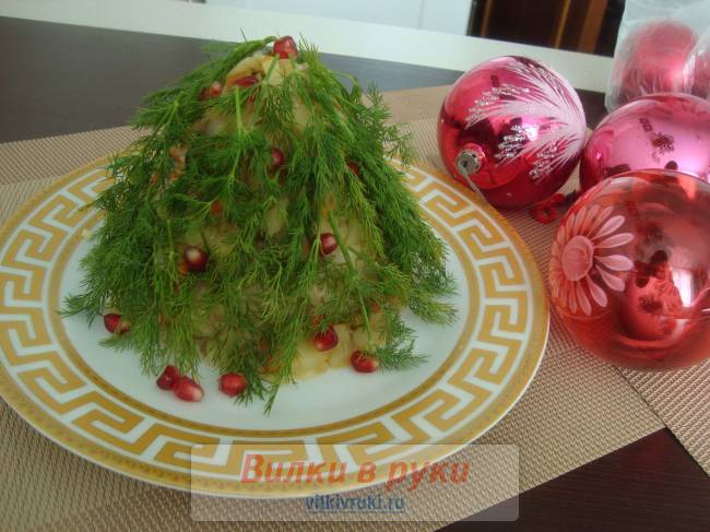 Салат постный Елочка