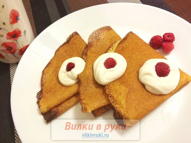Кукурузные блинчики на сливках