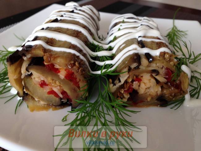 Рулеты из баклажанов