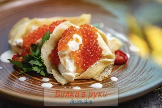 Блинчики по-Царски с красной икрой